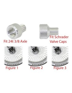 Adaptor Axle Valve Cap 3/8x24T Chrome.